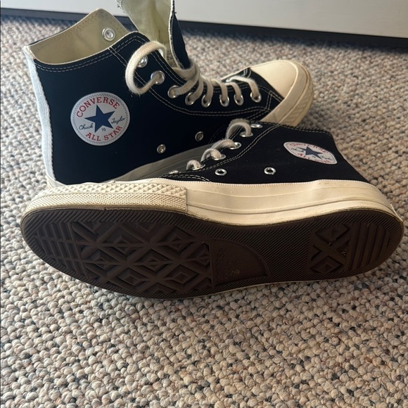 Converse Black X Comme Des Garcons Play All-Star Chuck Hi Top - Picture 7 of 10